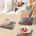 thumbnail image 5 of Farmhouse Brown Grey Pot Holders for Kitchen Heatproof Potholder, 2 Pack Country Vintage Wooden Hot Pads Multipurpose Oven Pads Cloth Potholders Trivet for Cooking and Baking, 5 of 8