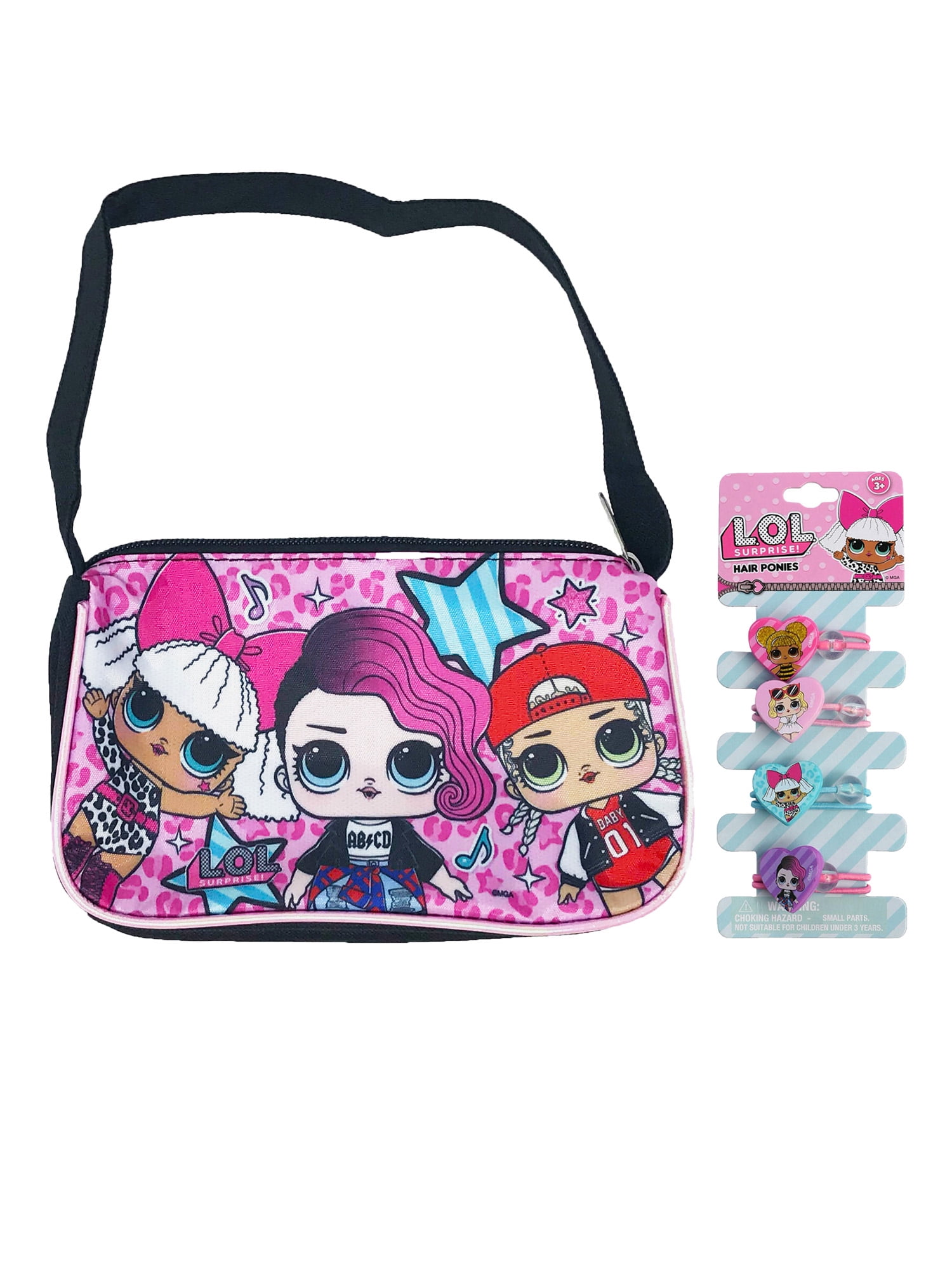 L.O.L Surprise! Girls LOL Surprise! Shoulder Bag Purse Pink w/Elastic