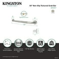 thumbnail image 4 of Kingston Brass GB1230CT Made To Match 30-Inch x 1-1/2-Inch O.D. Stainless Steel Grab Bar in Brushed, 4 of 5