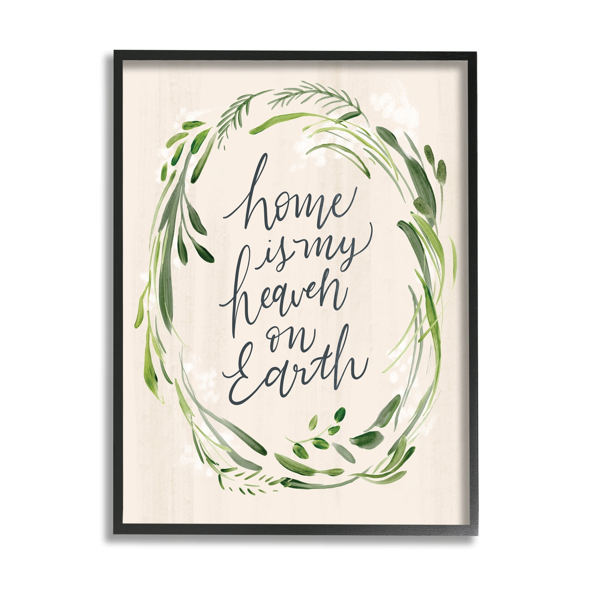 Stupell Industries Heaven On Earth Religious Home Script Calligraphy Graphic Art White Framed Art Print Wall Art, Design by Caverly Smith
