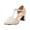 White, variant on Women‘s Wide Width Vintage Chunky Heel Sandals T-Strap Hollow Open Toe Pumps