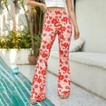 thumbnail image 4 of Jamsmile Womens Flare Pants Casual Sports Comfortable Floral Print Flared Trousers Pants Bottoms Streetwear Slim Ladies Pants, 4 of 8
