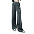 thumbnail image 2 of Liacowi High Waisted Velvet Pants for Women Elastic Waist Wide Leg Pants Loose Palazzo Pants Sweatpants with Pockets, 2 of 9