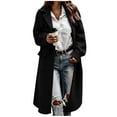 thumbnail image 2 of Turilly Womens Jackets Ladies Women's Fashion Casual Autumn and Winter Vintage Solid Long Woolen Coat Windbreaker Coat, 2 of 5