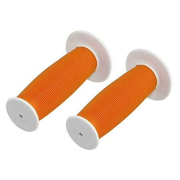 Lowrider Bicycle Bike Mushroom Grips White/Orange. Bike Part, Bicycle Part, Bike Accessory, Bicycle Accessory