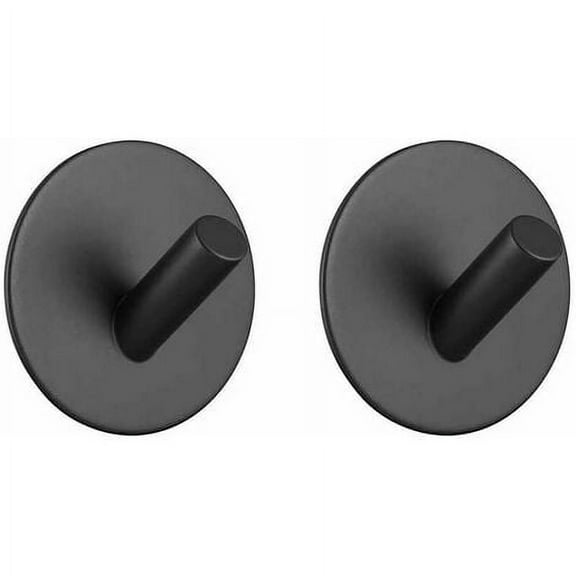 2 Pack 3M Adhesive Wall Hooks - Black