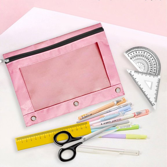 Upgraded Organized 2pc Cloth Eyelet Binder B5 Office Storage File Bag With Three Holes And Double Zipper Pen Bag F