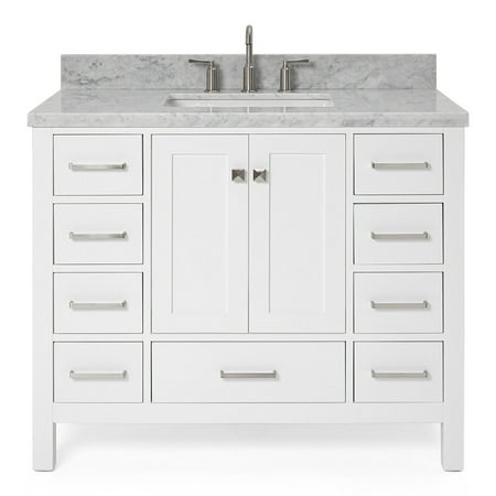 Ariel Cambridge 43 In. Single Sink Vanity In White