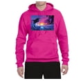 thumbnail image 2 of Wild Bobby, Jumping Whale During Beach Sunset, Animal Lover, Unisex Graphic Hoodie Sweatshirt, Fuschia, Large, 2 of 3