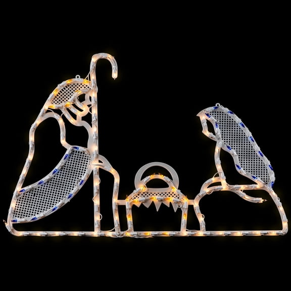 Northlight 30" Lighted Holy Family Nativity Scene Christmas Window Silhouette