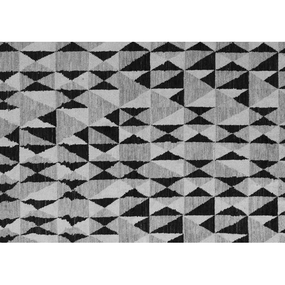 Ahgly Company Indoor Rectangle Abstract Gray Modern Area Rugs, 7' x 9'
