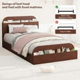 thumbnail image 7 of Twin Bed Frame with Storage Headboard & Footboard - Low Profile Wood Platform Bed, Sturdy Wood Slats, No Box Spring Needed, Walnut, 7 of 7