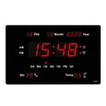 thumbnail image 2 of Relojes de escritorio silenciosos Reloj de pared digital Reloj despertador grande simple con temperatura, 2 of 4