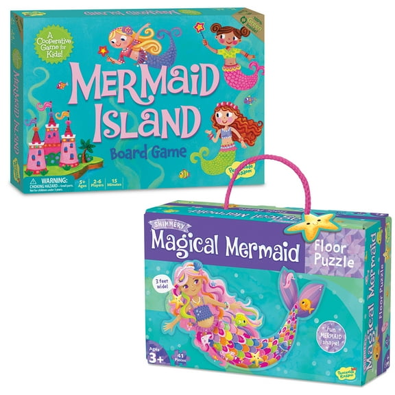 Peaceable Kingdom Shimmery Magical Mermaid Floor Puzzle