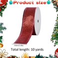 thumbnail image 3 of Red Glitter Wired Ribbon,Red with Metallic Edge,Christmas Ribbon for Wreath, ChritmasTree Decoration, Gift Wrapping,Home Decor, 1.5 Inch x 10 Yards, 3 of 8
