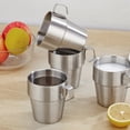 thumbnail image 4 of Ensemble de 4 Tasses à Café Empilables, Ensemble de Tasses à Café à Double Couche en Acier Inoxydable avec Support pour Café Lait Thé Bière Cacao, 4 of 5