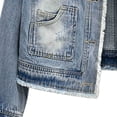 thumbnail image 4 of Womens Jackets Winter, Hoodless Frayed Button-Down Denim Jacket, 4 of 6