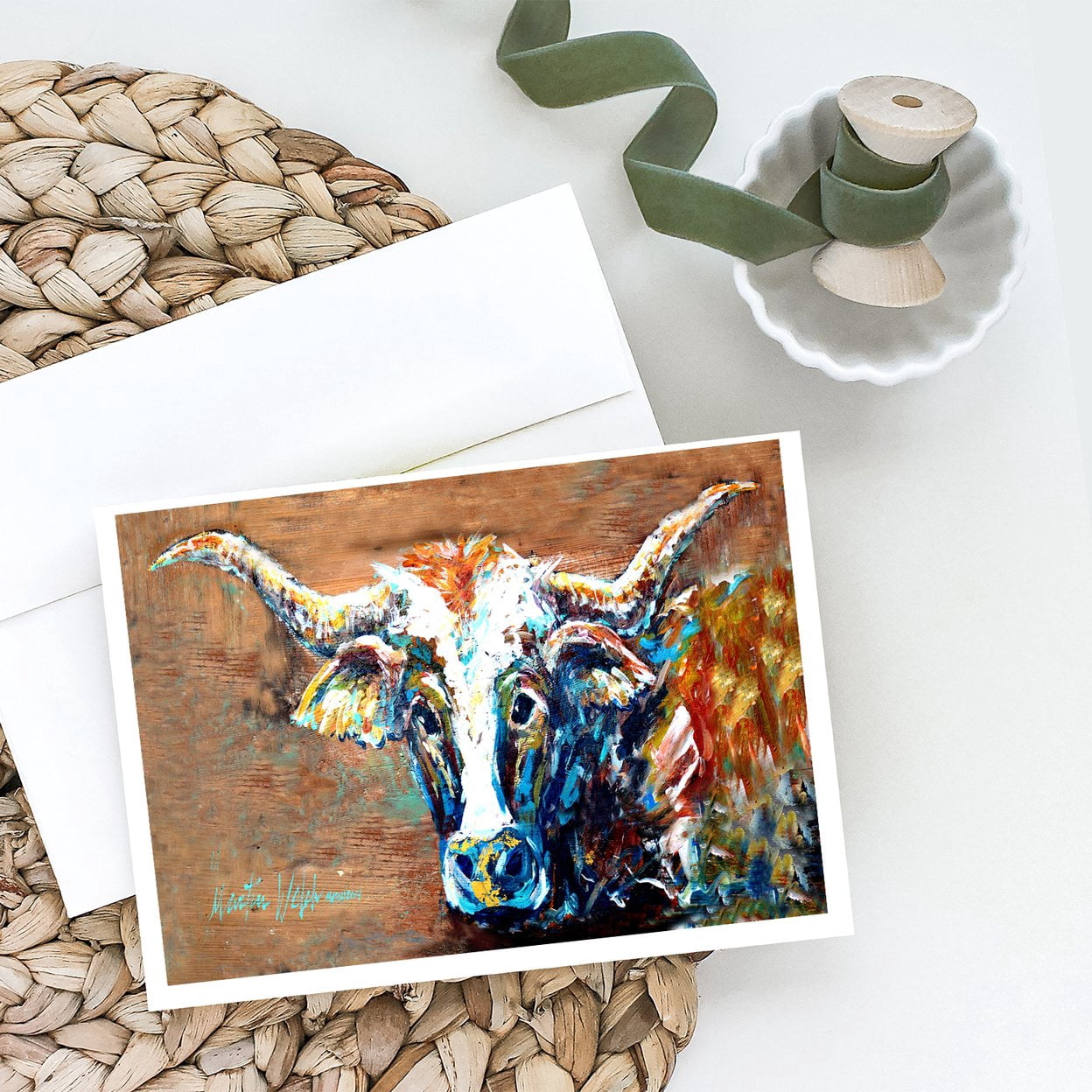 On the Loose Brown Cow Greeting Cards Pack of 8 7 in x 5 in