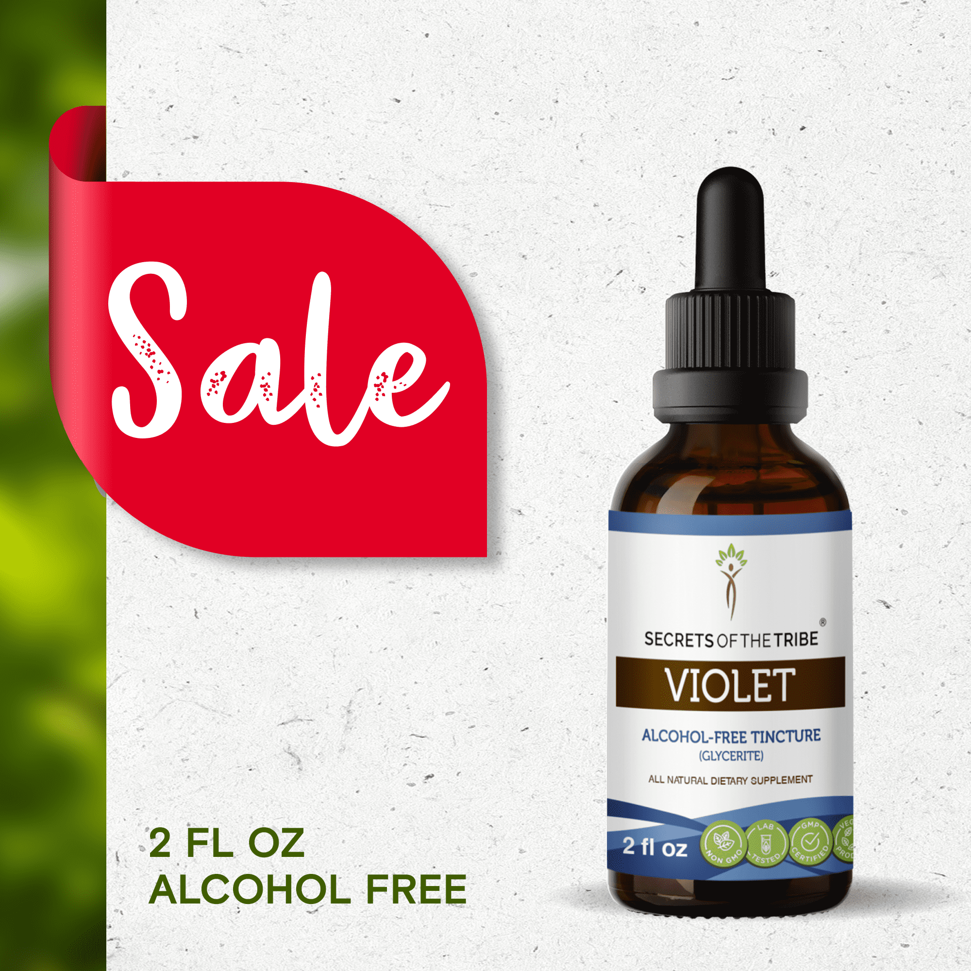 Violet Tincture AlcoholFREE Extract, Organic Violet (Viola Tricolor