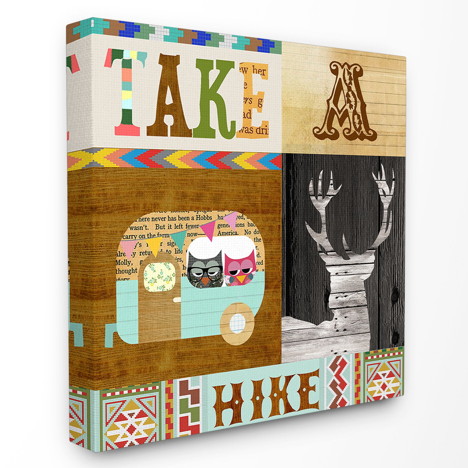 The Stupell Home Decor Collection Take A Hike Camping Country Collage Wall Art
