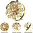 thumbnail image 3 of 12 Napkin Rings Gold Circular Drum Pattern, 3 of 5