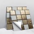 thumbnail image 3 of Azulejo De Cristal 3D, 10 Uds., Autoadhesivo De Pvc, Impermeable, Adhesivo Para Pared De Azulejo De Vidrio, Para El Hogar, Sala De Estar, Cocina, Decoración Minnieouse HA045159-01, 3 of 6