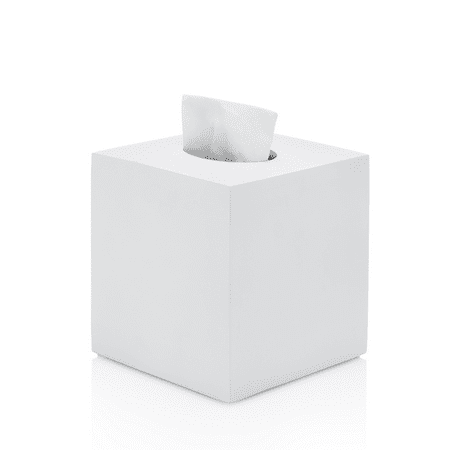 Essentra Home Matte White Square Tissue Box Cover