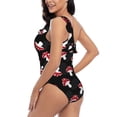 thumbnail image 4 of Sikiie Cartoon Mushroom Print Women One Piece Swimsuits Tummy Control One Shoulder Bathing Suits Ruffle Swimwear, From S to XXL-Medium, 4 of 6