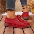 thumbnail image 5 of AUDeals Women’s Round Toe Wedge Loafers Work Shoes Non Slip Suede Platform Sneakers Arch Support Driving Dress Shoes (Red, 8), 5 of 9