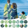 thumbnail image 3 of Round Beach Towel , Tropical Leaves Microfiber Beach Towels, Lightweight, Soft Absorbent, Quick Dry, Sand-Free Beach Blanket, Ideal Gift for Camping, Pool,Yoga, 59” X 59”, 3 of 7