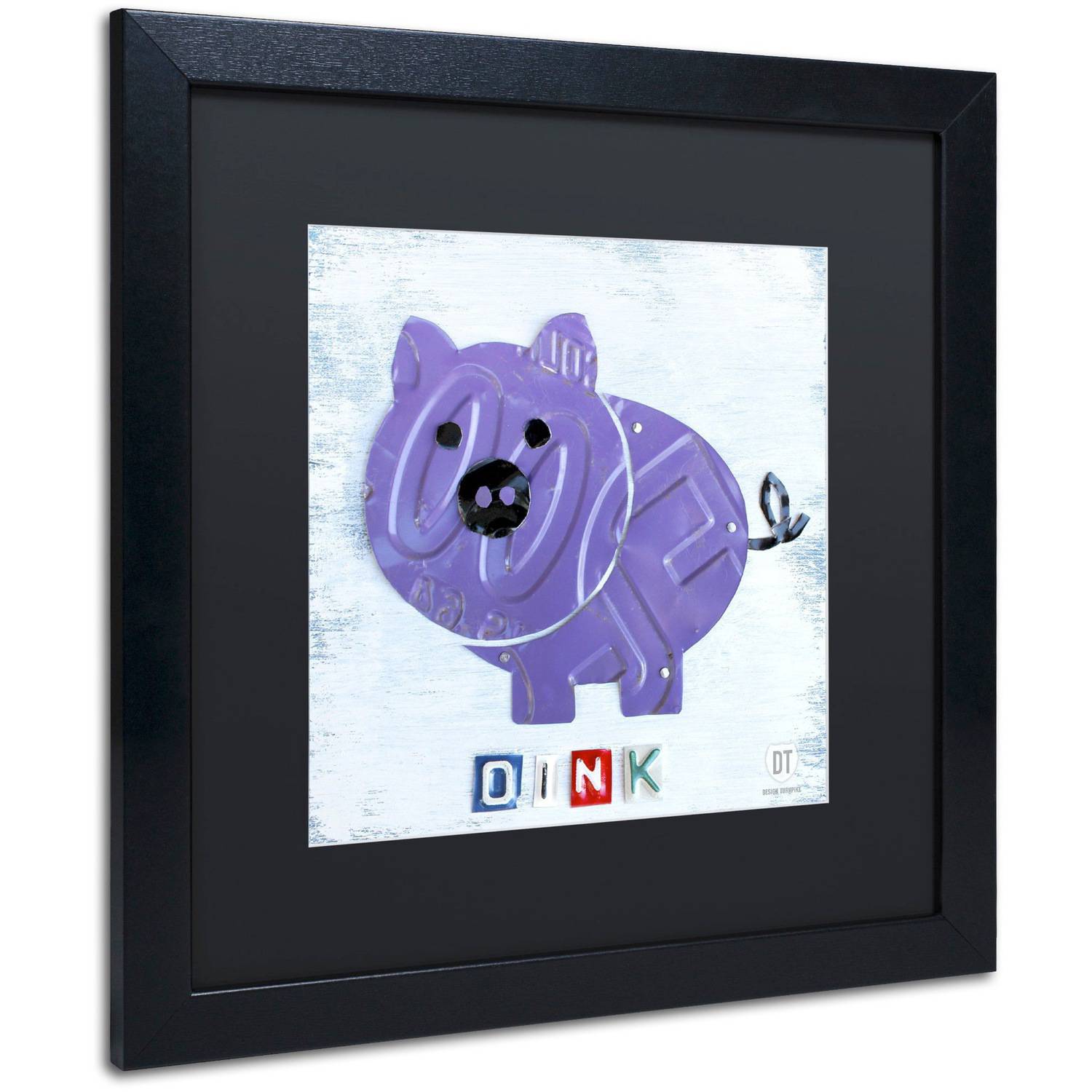 Trademark Fine Art 'Oink the Pig' Canvas Art by Design Turnpike, Black Matte, Black Frame