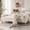 Ivory, variant on CQSXDA Versatile 65.35" Upholstered Footrest Ottoman with Storage, Armrests, and Bolster Pillows for Entryway or Bedroom Use, Ivory