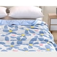 thumbnail image 7 of Four-Piece Bedding Set,Summer Blanket Bed Blanket Skin Friendly Plain Print Washed Cotton Bed Blanket Cool Comforter Hot Sleeping Summer Comforter Ventilated Comforter, 7 of 7