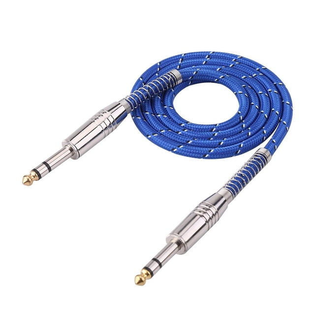 Cable de Audio Estéreo Zerone 6,35 mm Extensión Bajo Ruido Alta Fidelidad Instrumentos Musicales 1 m