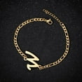 thumbnail image 3 of SUSHANG Women'S 26 Letter Bracelet Personalized Initial Bracelet Gold Plated Titanium Steel Letter Bracelet Dainty Titanium Steel Bracelet Delicate Disc Name Bracelet for Women Girls, 3 of 3