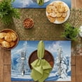 thumbnail image 4 of Snow Place Mats Set of 6 Snowy Scenery Drifting Snow Pine Trees Snow Capped Mountains Table Mat Table Mat Holiday Home Kitchen Table Decoration 12x18 Inch, 4 of 6