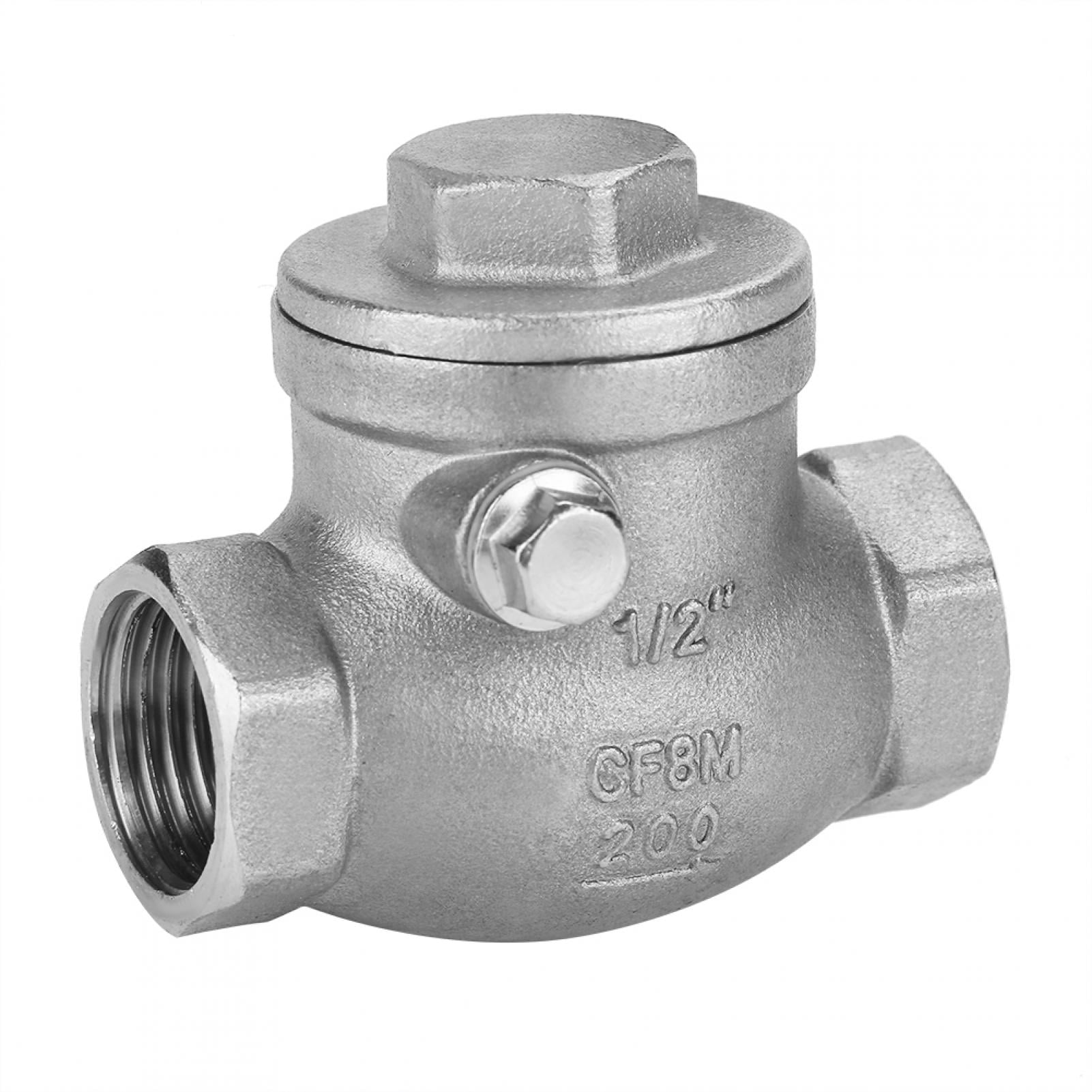 Durable Stainless Steel Swing Check Valve 1/2in Swing Check Valve with Good Resistance Good Sealing Capability for Chemical Fertilizer Pharmacy Petroleum