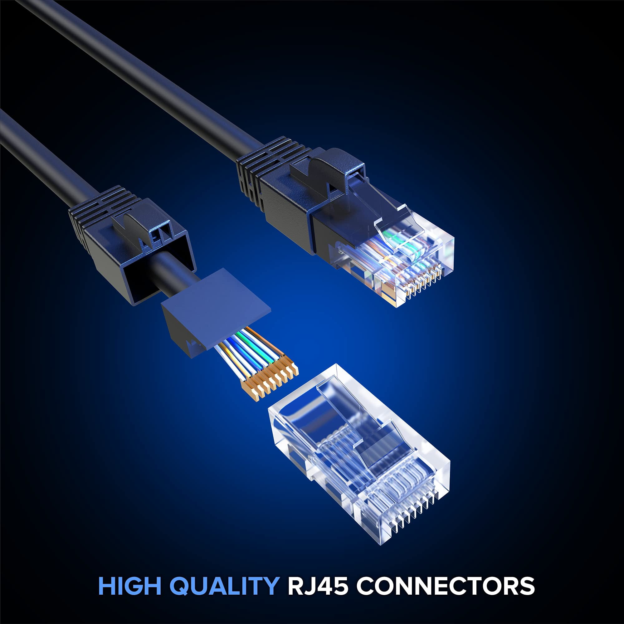 Maximm Cat6 Ethernet Cable 24-Pack 1.5 ft – CCA LAN Network Patch Cords, RJ45, Black