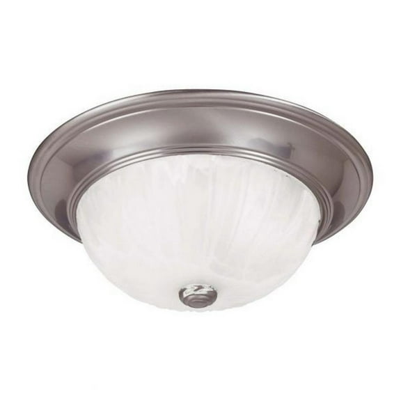 2 Light Flush Mount-Traditional Style with Transitional Inspirations-4.88 inches Tall By 11 inches Wide-Satin Nickel Finish Bailey Street Home