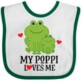 thumbnail image 3 of Inktastic My Poppi Loves Me Grandson Frog Boys Baby Bib, 3 of 4