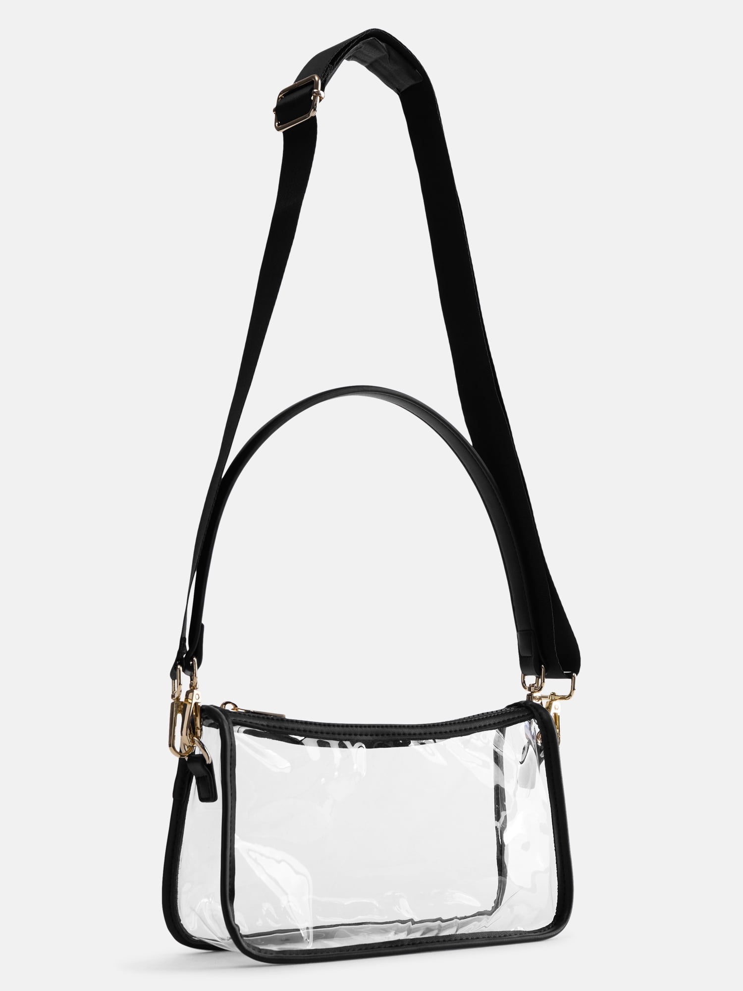 No Boundaries Women's Game Day Clear Mini Shoulder Bag, Black