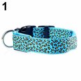thumbnail image 2 of Flmtop Collier pour Animaux de Compagnie Collier de Sécurité Lumière de Nuit Motif Léopard Sangle de Cou LED Bleu, 2 of 8