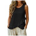 thumbnail image 6 of idosla Womens Tank Tops Sleeveless Eyelet Embroidery Scoop Neck Loose Fit Casual Summer Flowy (Black, 4XL), 6 of 8