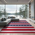 thumbnail image 2 of ODIKA 8'x10' Washable Area Rug Non-Slip Chair-Friendly Mat Front Door Festive Stars Stripes Independence Celebration Generic for Dining Room, Large Office, Lounge, 2 of 7