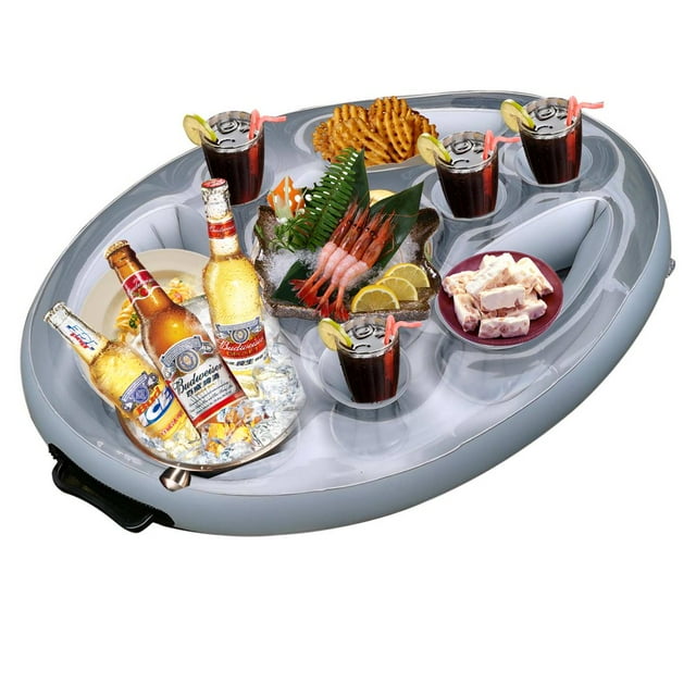 Inflatable Floating Drink Holder Floats For Swimming Pool Drink Floaties Dinner Plate Pvc For Adults