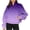 Purple, variant on Linen Shirt Women Cropped Sweatshirt Blouses Long Sleeve Half zip Collar Hoodie Sweatshirts