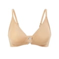 thumbnail image 6 of WDDDD Women's Triangle Bralette Full Coverage Front Close Deep V Seamless Wireless Adjustable Bra Beige M, 6 of 6