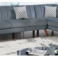 thumbnail image 4 of Classic Velvet Fabric 2pc Sectional Set Living Room Furniture Dark Gray Sofa And Chaise w Pillows Clean Lines Cushion Couch, 4 of 8