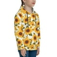 thumbnail image 3 of Kdxio Yellow Polka Dot Sunflower Pattern Boys Athletic Unisex Boys Girls Hoodie with Pocket Sweatshirts-Small, 3 of 6