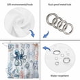 thumbnail image 5 of Ocean Octopus Waterproof Fabric Shower Curtain,Summer Coastal Coral Flower Shells Waterproof Fabric Shower Curtain for Bathroom Curtains Bathtubs Hotel Shower Curtains with 12 Hooks Small 36x78in, 5 of 8